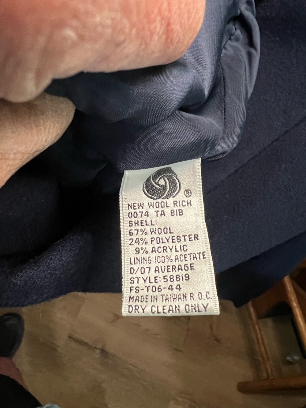 CO Navy Wool-Blend Pea Coat